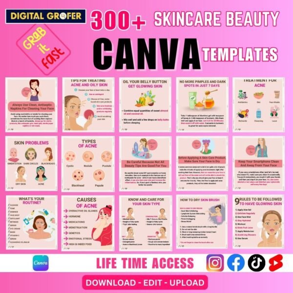 300+ Skincare Beauty Post Templates for Instagram